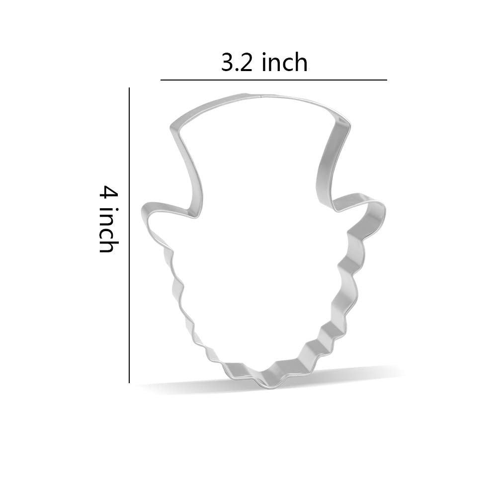 4 Inch Leprechaun Face Cookie Cutter - Stainless Steel