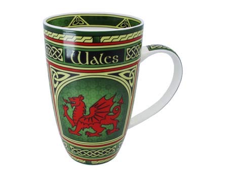 Royal Tara Scottish Tea Gift Welsh Dragon Tea Set - Cymru Mug - Red Dragon Teabag Holder- Welsh Brew Tea