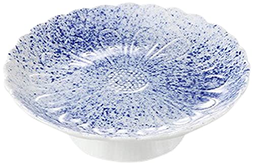 Set of 5 Fuki-Sumiku Chrysanthemum Shaped High Platform Plates, 6.2 x 2.1 inches (15.7 x 5.3 cm), 11.8 oz (315 g), Tempura Assor