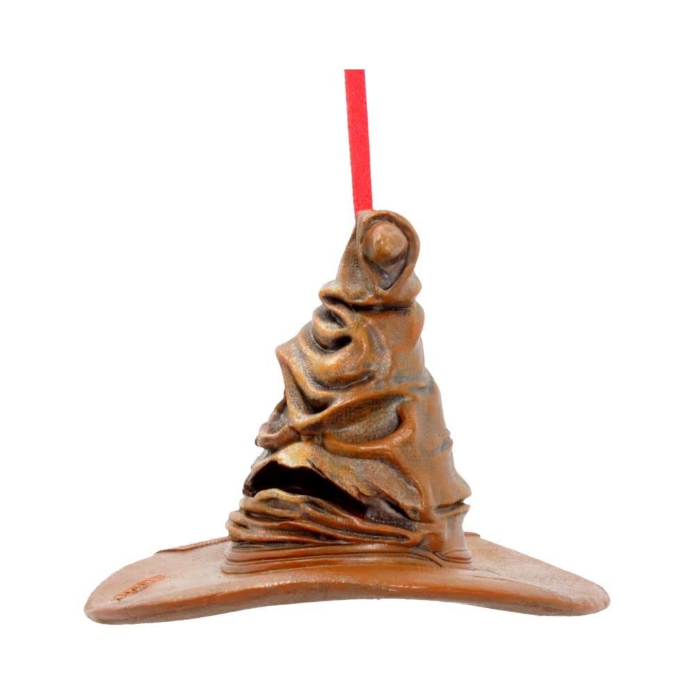 Nemesis Now Officially Licensed Harry Potter Sorting Hat Hanging Ornament, Brown, 9cm