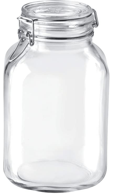 Bormioli Rocco Fido Glass Square Jar, 3 Liter