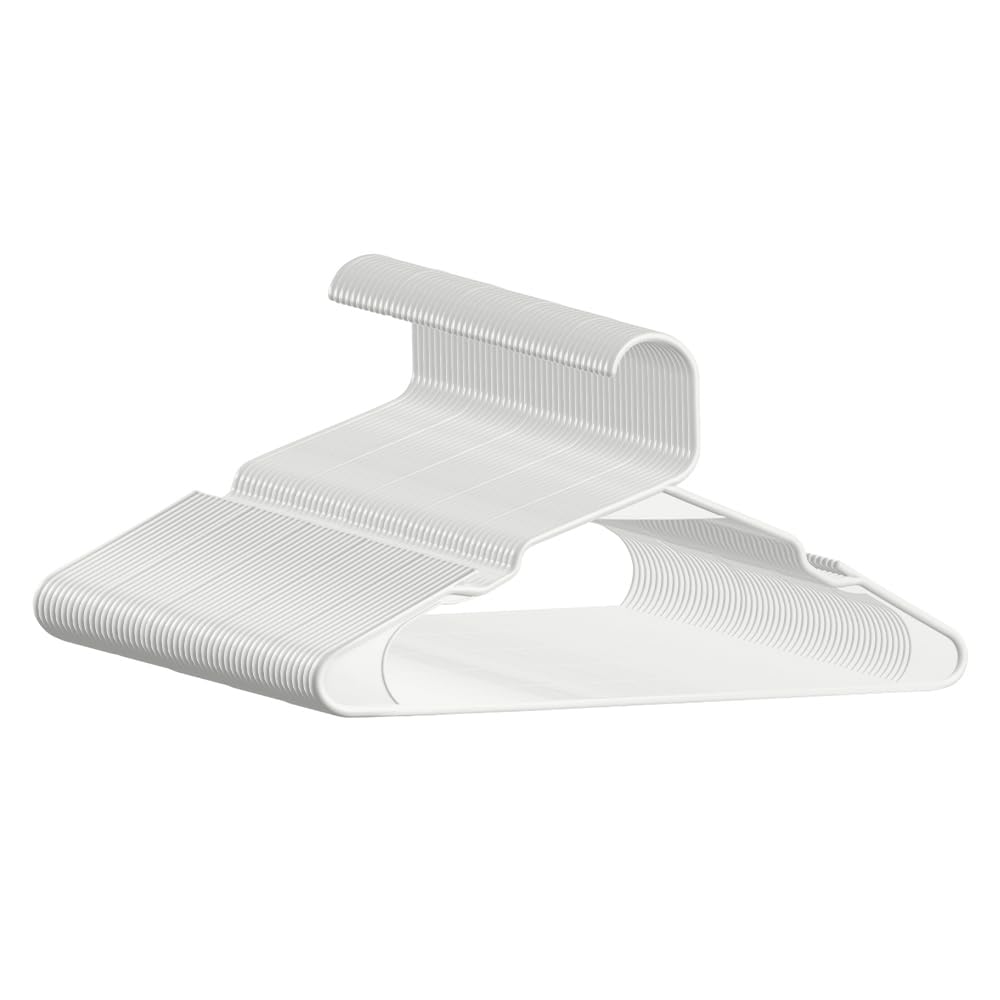 Softflame Plastic Hangers Clothes Hangers 50 Pack, Durable Hangers Space Saving For Everyday Standard Use And Dorm Room Essentia