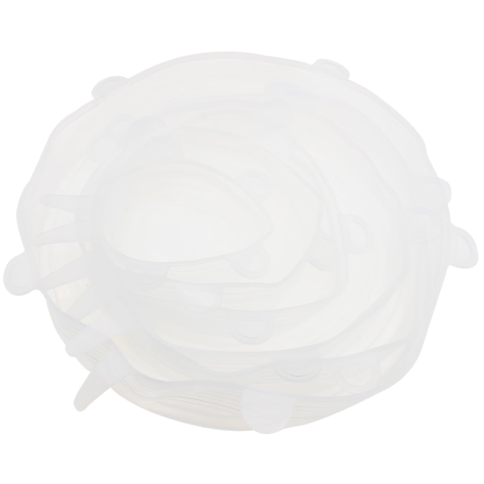 LBTODH 6PCS Sealed Lid White Silicone Bowl Covers 6 Reusable Food Storage Covers in Different Sizes to Fits Most Containers