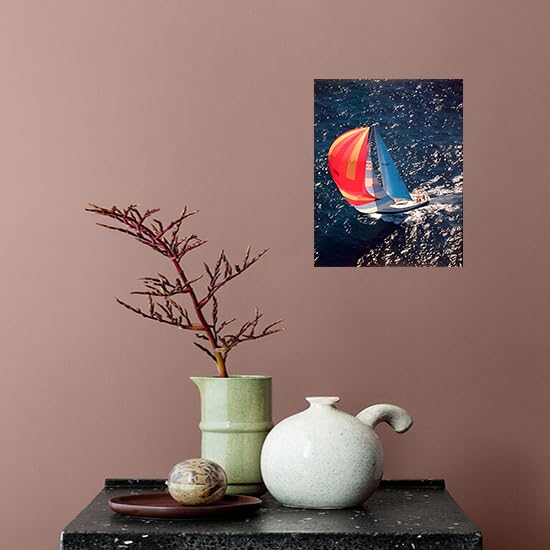 Nautical Sailboat Ocean Boating Seascape Nature Scenic Wall Decor Art Print Poster (16X20)