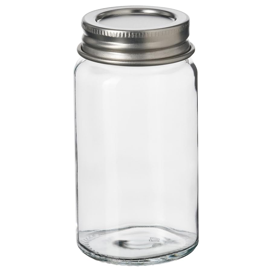 Establisher Guldfisk Spice Jar, Clear Glass/Stainless Steel, 6 Cl (2 Oz)  Set Of 3  Airtight Storage Jars For Spices, Herbs, A