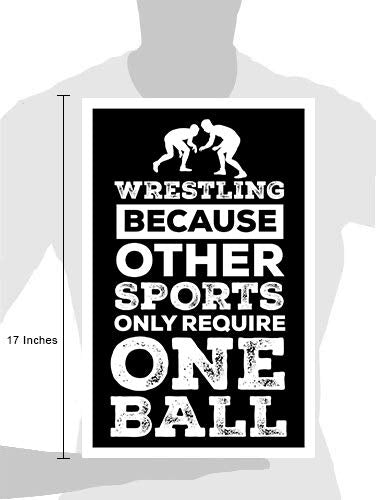 Damdekoli One Ball Wrestling Poster - Artwork Wrestler Art Print - Sports Kids Room - Martial Arts (11 x 17 Inches - Poster)