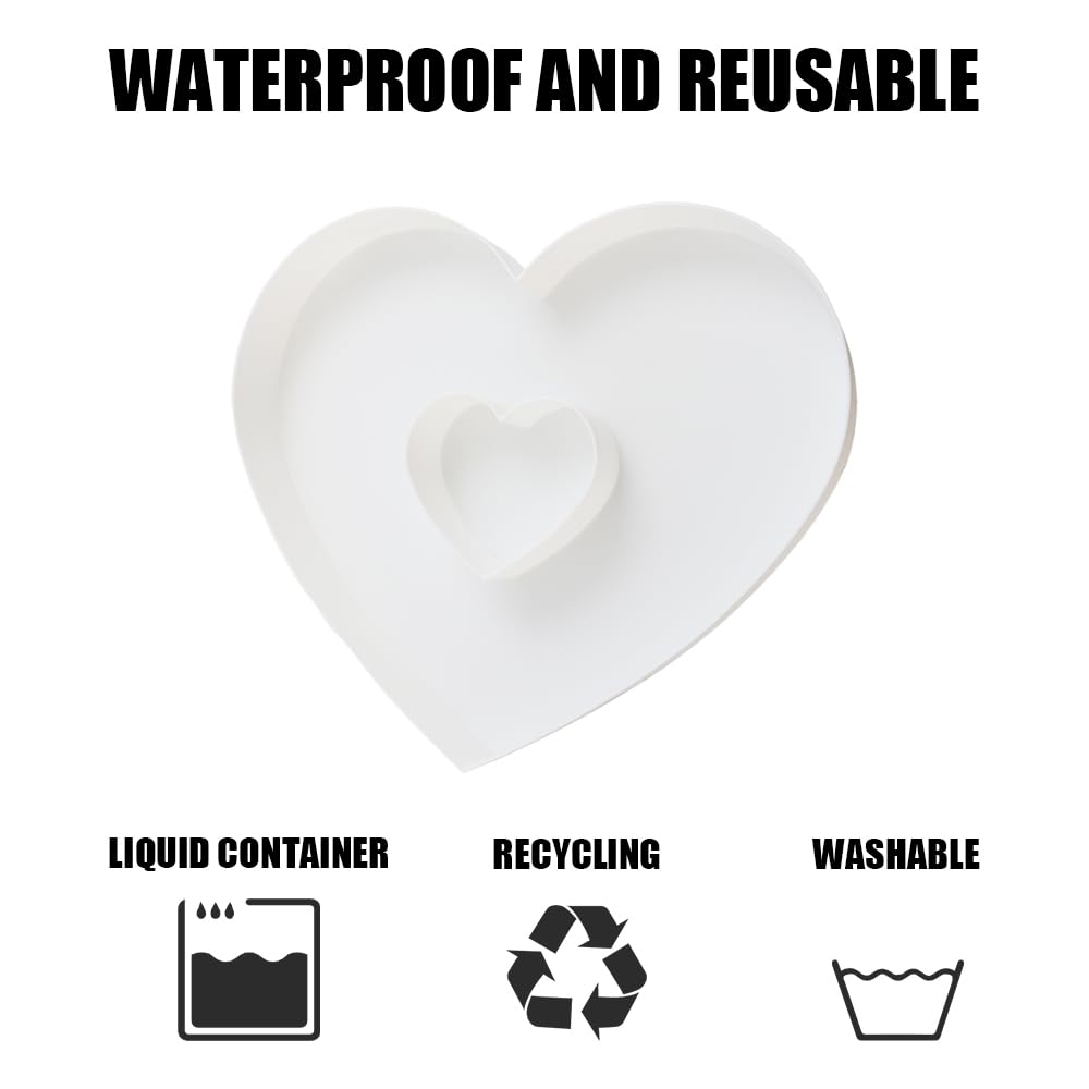 ANNJINT Plastic Fillable Heart Charcuterie Box, 10in Reusable Heart Shaped Tray for Birthday, Anniversary, Party Decorative Serv