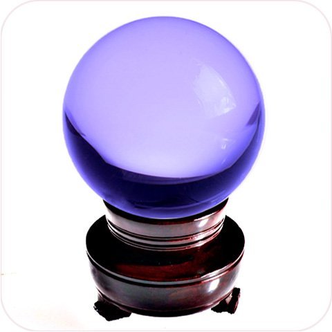 Amlong Crystal Purple Crystal Ball 130mm (5 inch) Including Wooden Stand and Gift Package