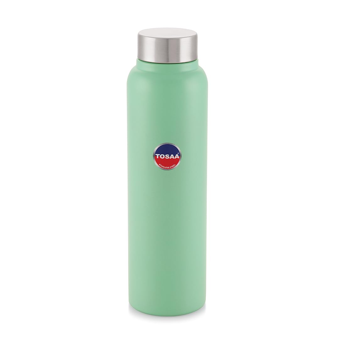 Tosaa Stainless Steel Sleek Design Fridge Water Bottle| Durable, Leak Proof | Bpa Free | Bottle For Kids, School -900Ml - Pestal