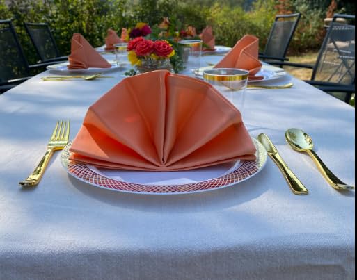 Koffota Salmon Cloth Napkins 100% Cotton Set Of 6 Warm Spring Carnation Color Gift For Mon Birthday Soft Comfortable And Reusabl