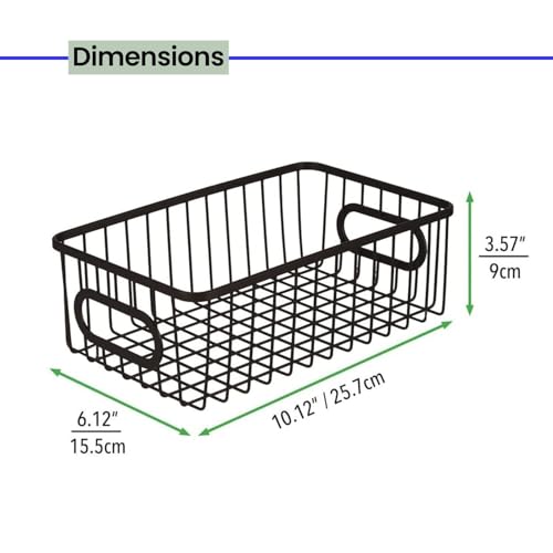 WonderStand Premum Metal Steel Storage Basket For Home and Kitchen (Black)