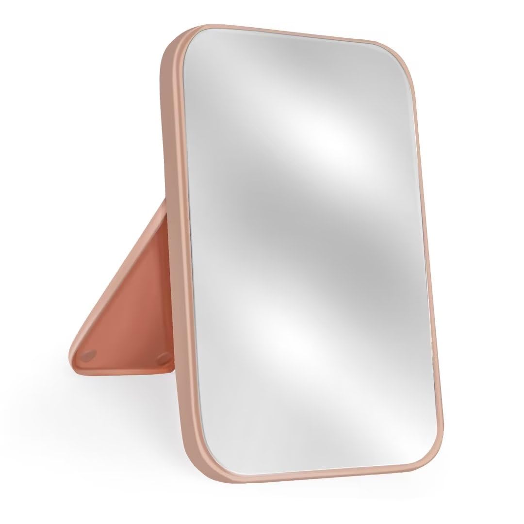 Yatnks 8-Inch Table Desk Vanity Makeup Mirror, Simple Portable Travel Mirror With Stand, Standing And Wall Hanging Dual-Use, Pin
