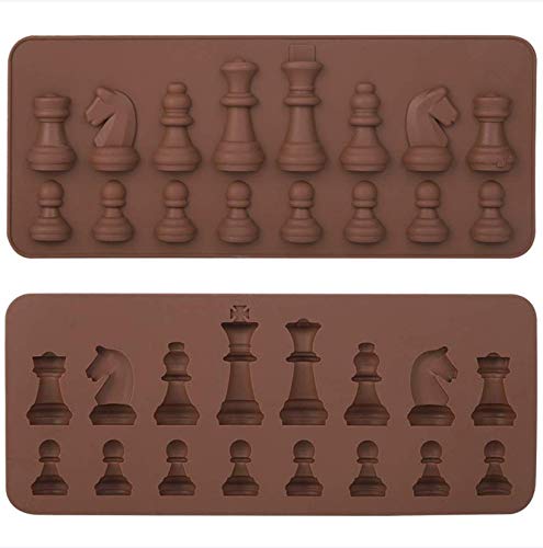 Silicone Chocolate ,Jadpes Diy Reusable Candy Cake Topper Decoration Break Chess Apart Trays Candies Making Supplies For Chocola