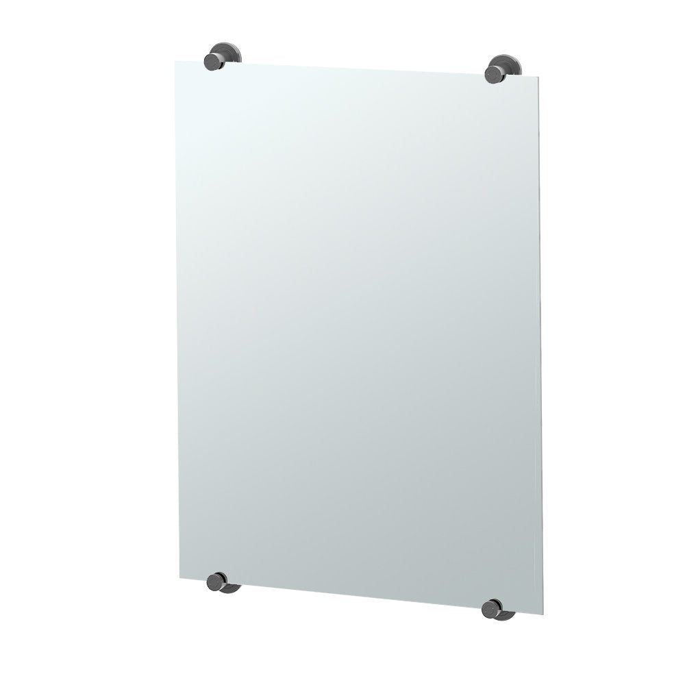 Gatco 1561Mx Latitude Ii Bathroom Minimalist Mirror Matte Black, 30'' H X 22'' W/Wall Mounted Frameless Bathroom Rectangle Vanit