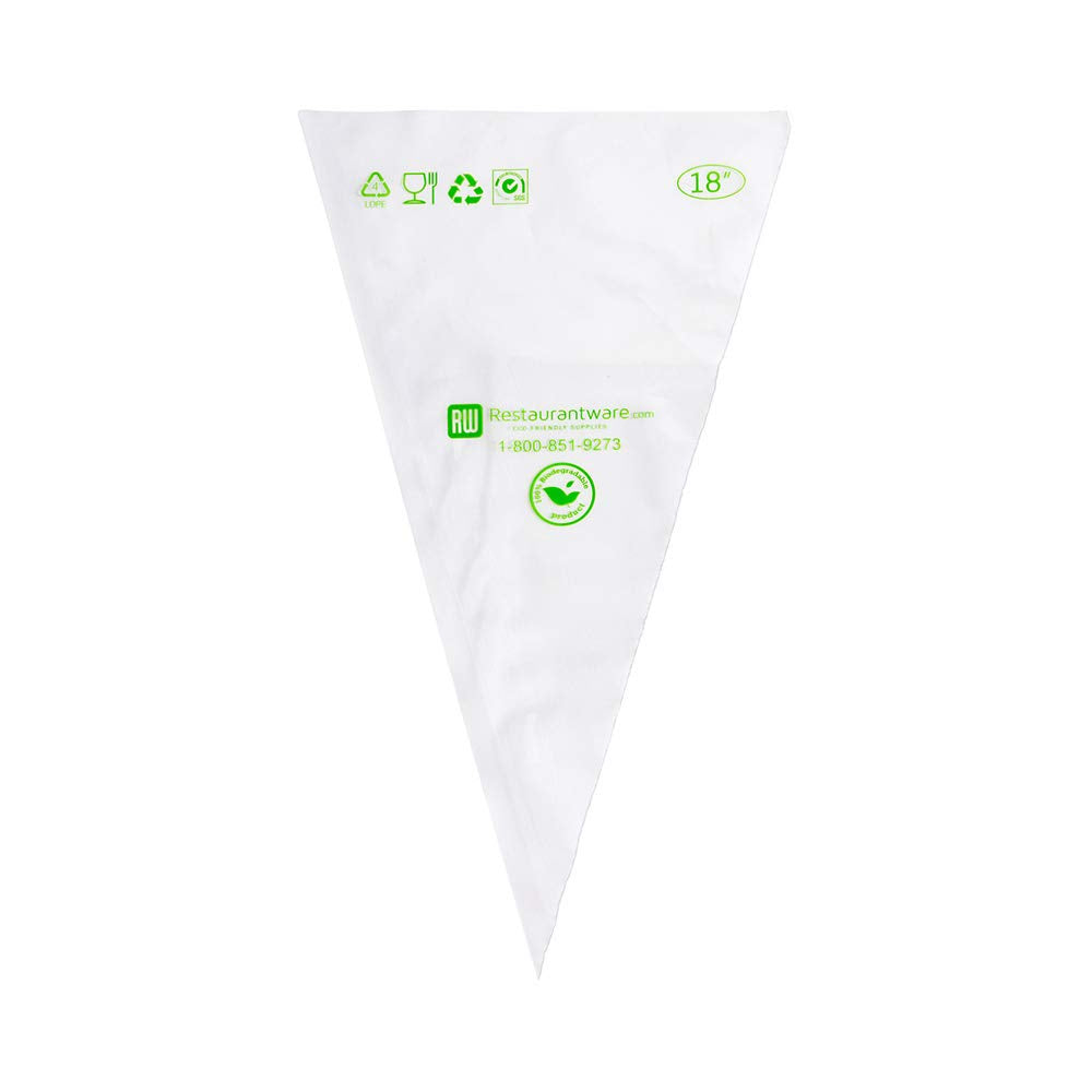 Restaurantware Pastry Tek 18 X 8.7 Inch Piping Bags 100 Disposable Pastry Bags - Sturdy No Slip Clear Plastic Baking Bags To Dec