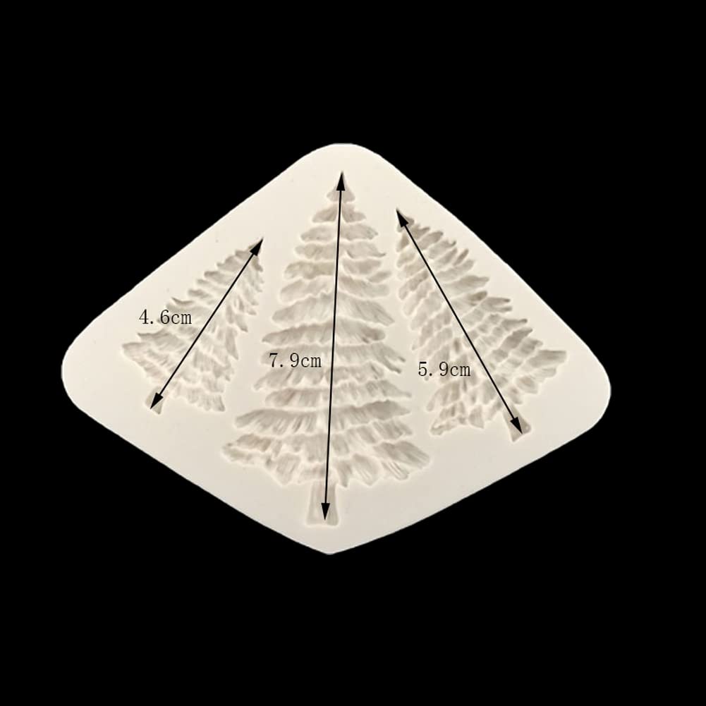 Kuxse 2 Pcs/Set Christmas Tree Fondant Cake Silicone Mold,Xmas Birthday Party Diy Cake Decorating For Chocolate,Fondant,Candy,Su