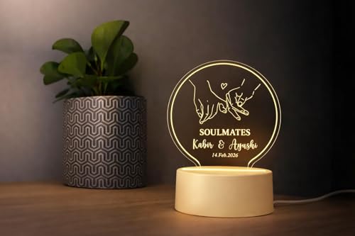 Aica Personalized Couple Name Led Table Lamp (Couple Name Infinity) (Soulmate Lamp)