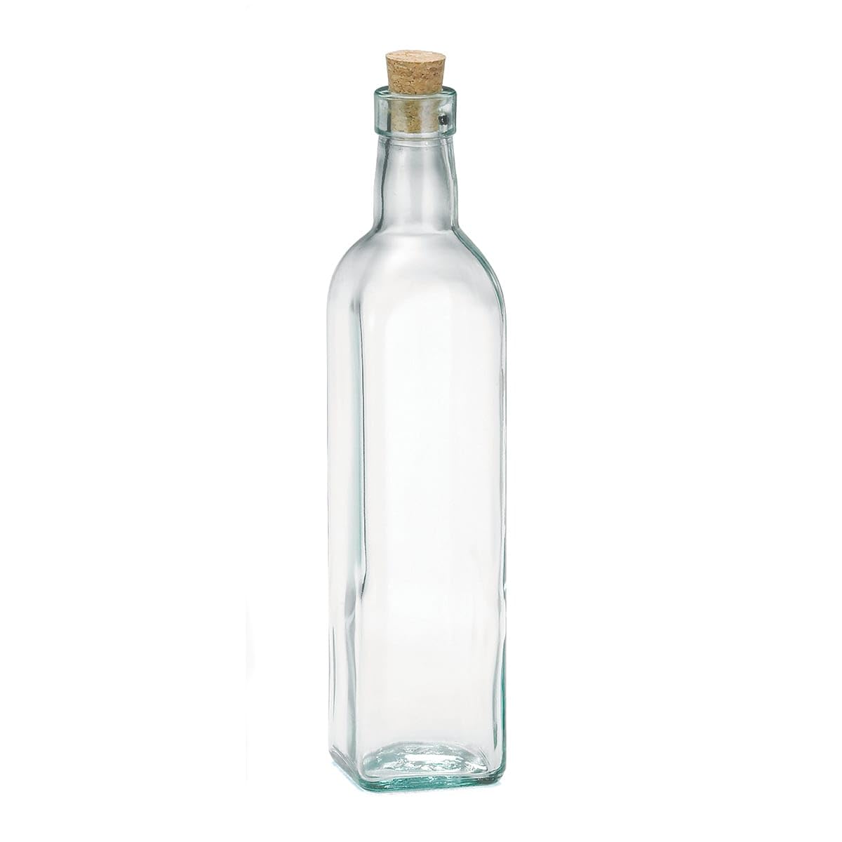 Tablecraft Prima Glass 16 Oz Olive Oil Bottle with Cork Stopper