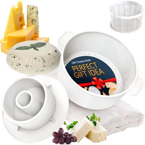 Grand Way Cheese Mold With A Follower And Cheesecloth - Cheese Making Kit - Cheesemaking Supplies - Cheese Set For Press - Reusa