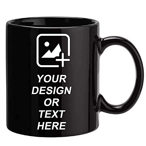 Clapcart Customized/Personalized Photo On Coffee Mug/Cup For Gift - Black Ceramic Mug (Black), 325 Ml