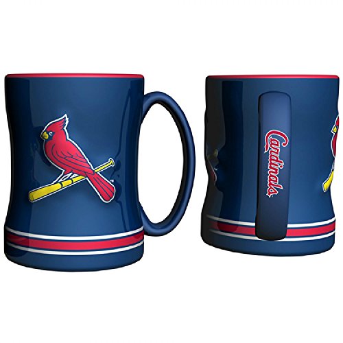 St. Louis Cardinals Coffee Mug - 14Oz Sculpted Relief - Blue