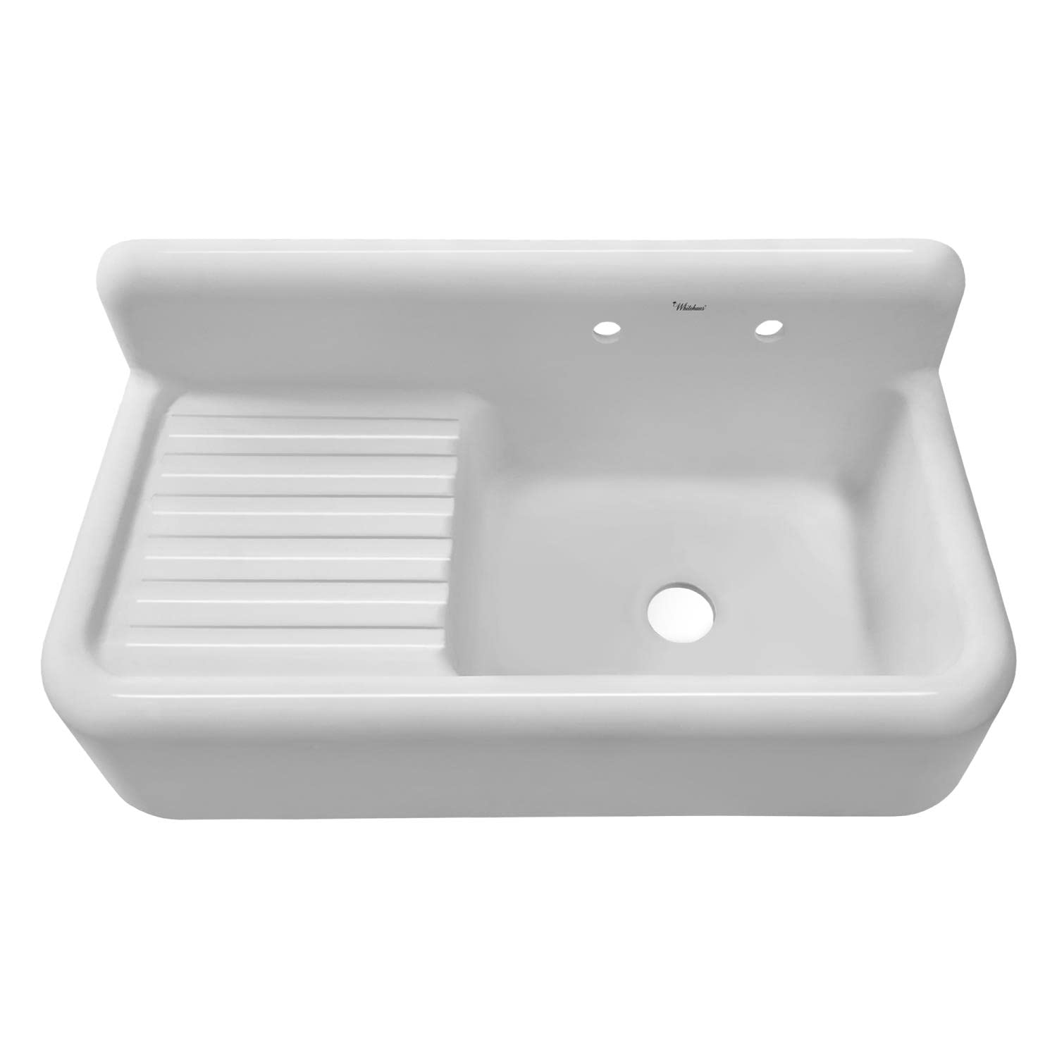 Alfi Trade White Heritage Front Apron Single Bowl Fireclay Sink WHQD4220-WHITE