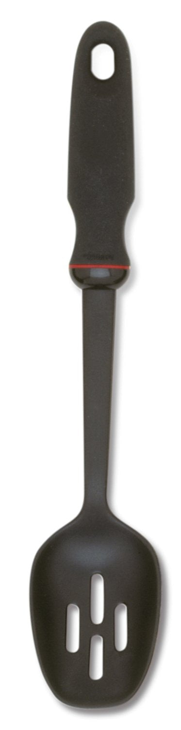 Norpro Grip-Ez Slotted Spoon Soft Rubber Handle, Black