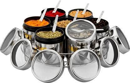 ATROCK 7Pcs Stainless Steel Masala Dabba|Spice Container|Kitchen Jars And Containers|Storage Container|Masala Dani With 7Pcs Sta