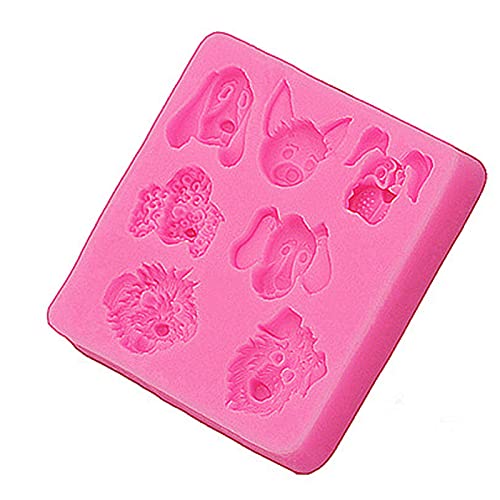 Cute Mini Dog Head Shape Set Silicone Mold For Handmade Diy Resin Jelly Shots Epoxy Gum Paste Fondant Jello Pendant Cake Topper