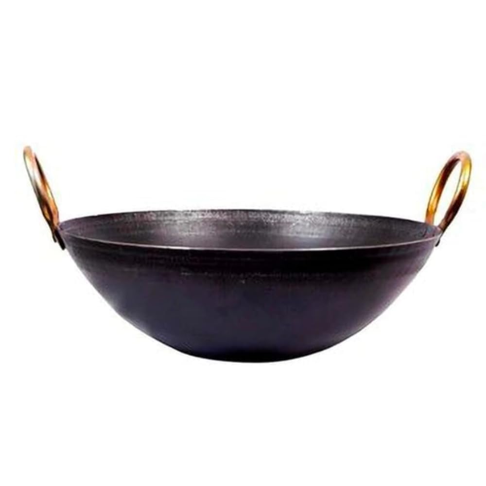 Kadhai/Kadai 11 Inch With 3 Liter Capacity | Smooth Edges Handmade Kadhai With Strong Handles | Durable Iron Build For Everyday 