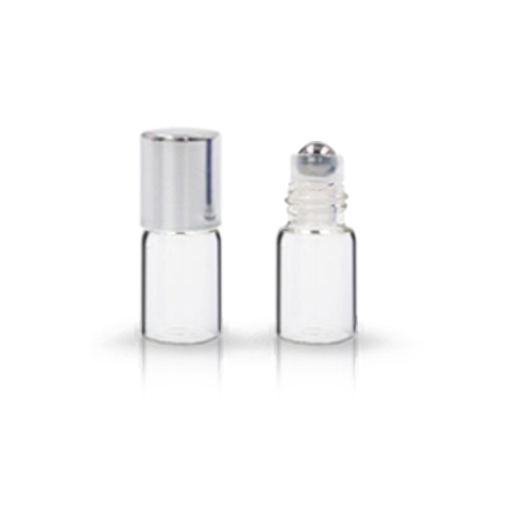 Zbfwmx 20 Pack Set 2Ml(5/8 Dram) Micro Mini Glass Roll-On Glass Bottles With Metal Roller Balls - Refillable Slim Sample Vial Ar
