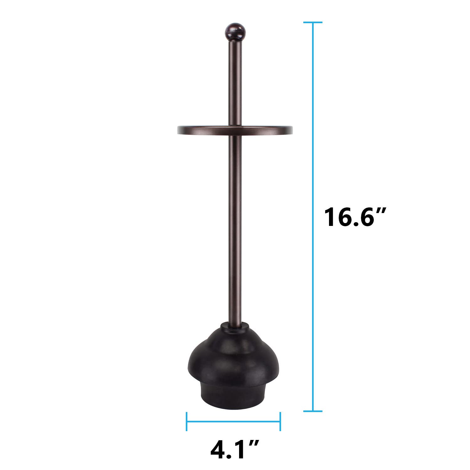 Blue Donuts Toilet Plunger With Holder For Bathroom, Multi Drain Suitable Also For Bathtubs, Quick Dry (Bronze)