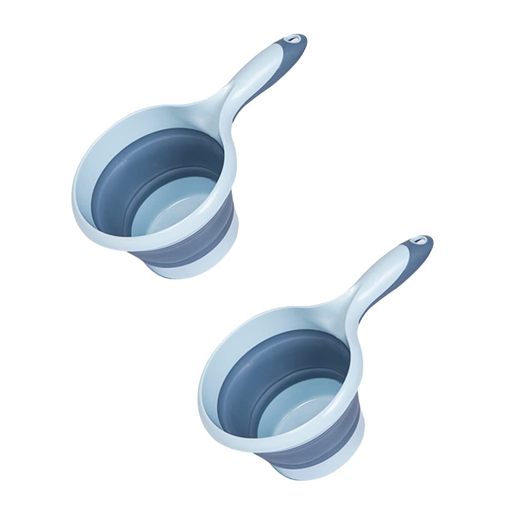 Yardwe Folding Water Ladle Collapsible Dipper with Long Handle Hanging Portable Water Scoop for Kitchen Household Bailer Outdoor