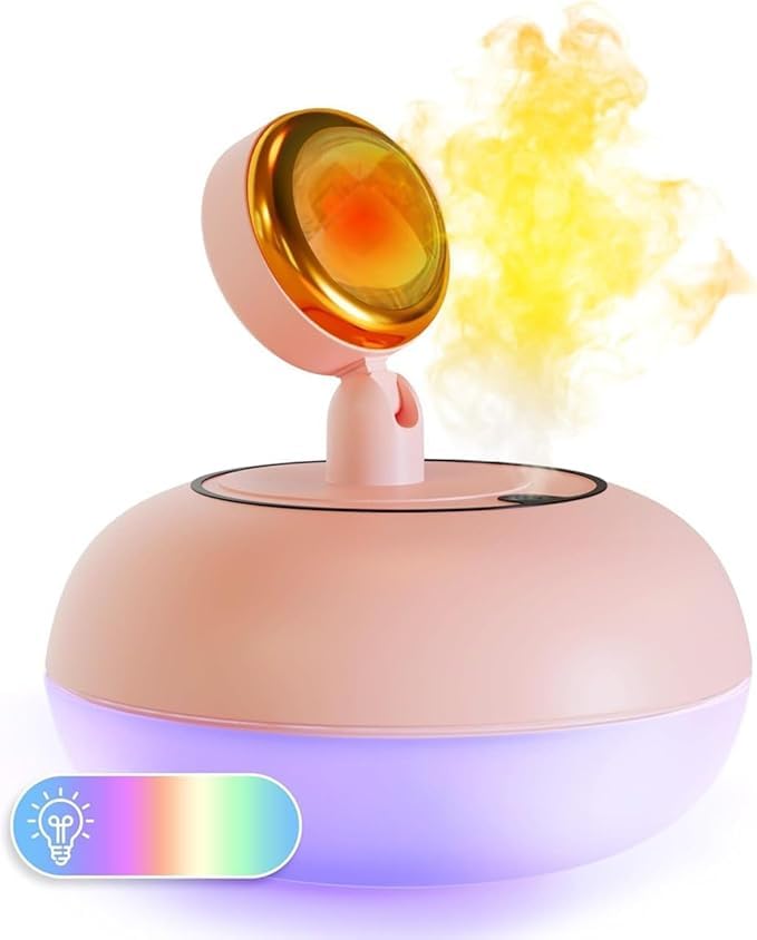 Shrux 2 In 1 Aromatherapy 360 Degree Rotatable Sunset Projector Lamp Diffuser|Usb Charging Room Decoration Air Freshener Aroma D