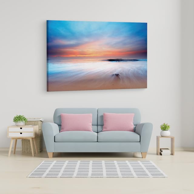 TRUECANVAS Mac Beach Sunrise, Wooden Framed Canvas Paintings for Home Decor | Bedroom, Living Room,Wall Decoration | Wall Art Pa
