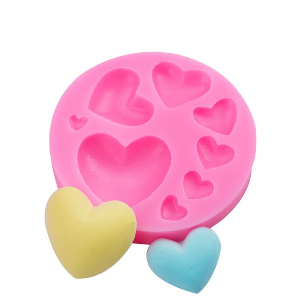 Heart Silicone Molds Mixed Size Silicone Candy Mold Heart Shape Resin Molds Used For Making Cookies Chocolate Pastry Jelly Decor