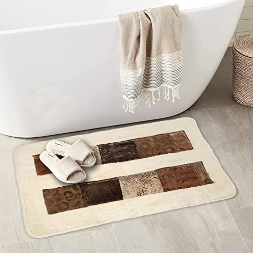 Zahari Home Zambia Animal Print Bathroom Rug Classic Luxury Bath Rug Contemporary Decor Beautiful Shower Mat Unique Design Styli