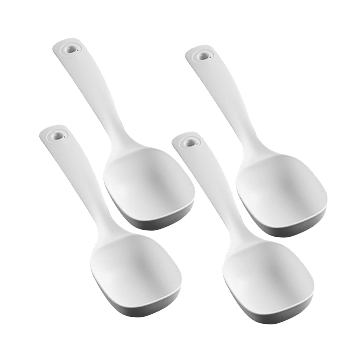 PATKAW 4pcs Long Handle Soup Ladles Kitchen Soup Spoons Canteen Porridge Ladles Nonstick Reusable Flatware for Restaurant and H
