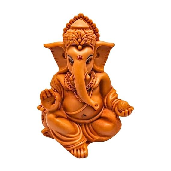 Alaukik Car Dashboard Ganesh Statue, Hindu Religious Home Decor Statue, Ganapati Idol For Office Desk, Diwali Gifts Polyresin Fi