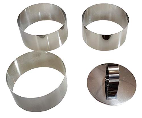 Stainless Steel Cutters/Food Ring Sets (3 Rings 1 Tamper)