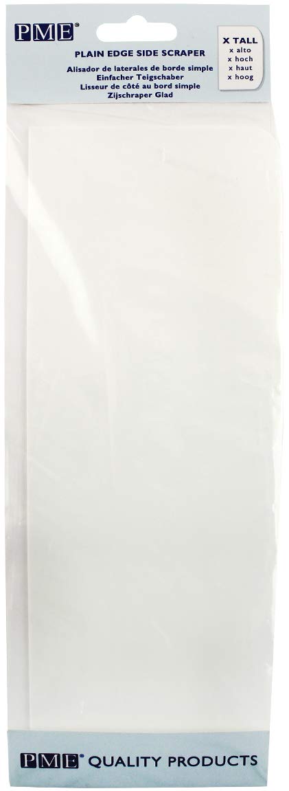 Pme Tall Cake Plain Edge Plastic Side Scraper 10 X 9.3 Inces, White, Standard
