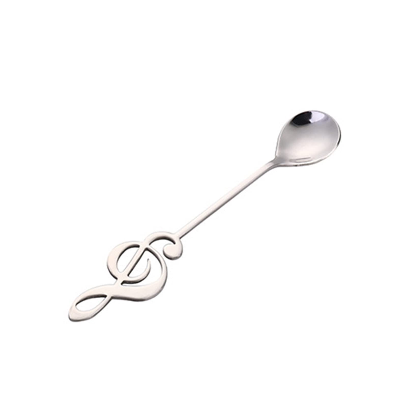 MENGKK Soup Ladles Tea Coffee Spoon Long Handle Dessert Stainless Steel Retro Teaspoon Drink Tableware(Silver)
