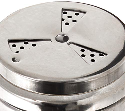 Hic Kitchen Adjustable Dry Rub Shaker With Holes For Medium And Coarse Grind Seasonings, Stainless Steel, 1-Cup Capacity