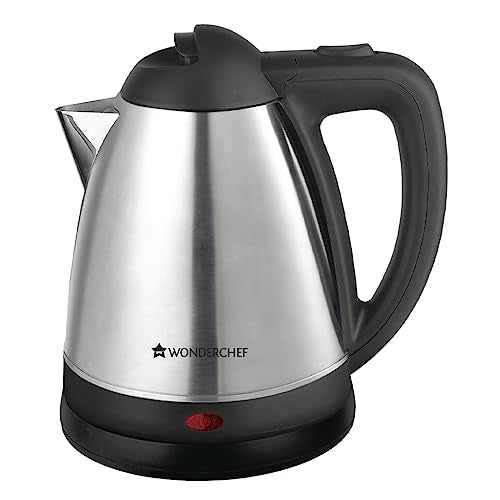 Wonderchef Prato Automatic Stainless Steel Cordless Electric Kettle, 1.2 Litres, Built-In Metal Filter, 304 Stainless Steel Inte