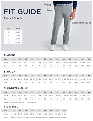 Haggar Mens Iron Free Premium Khaki Straight Fit Flat Front Flex Waist Casual Pant, Black, 36 X 32