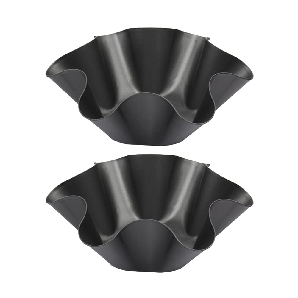Uuyyeo 2 Pcs Non Stick Baking Bowls Tortilla Bowl Maker Carbon Steel Baking Molds Black Salad Bowl Pans For Kitchen