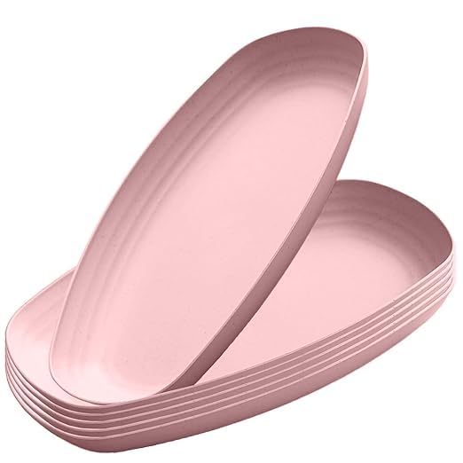 Takositio Wheat Straw Serving Plate Dinnerware Dishes Set For Kitchen Salad Plates Set Rectangular Dessert Plates For Sushi, App