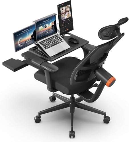 Drogo Ergonomic Office Chair For Work From Home, High Back Computer Chair With Adaptive Lumbar Support, 4D Armrest, Footrest, Re