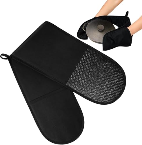 Oven Gloves, Cooking Gloves, Kitchen Gloves Use When Too Heat Black Color Family Daily Use Gender Neutral Heat Insulation Pad (8