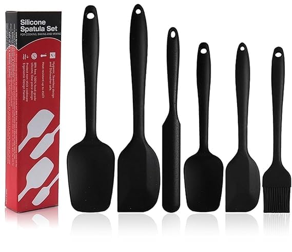Chalisa Silicone Spatula Set  6 Piece NonStick Rubber Spatula Set With Stainless Steel Core  HeatResistant Spatula Kitchen U